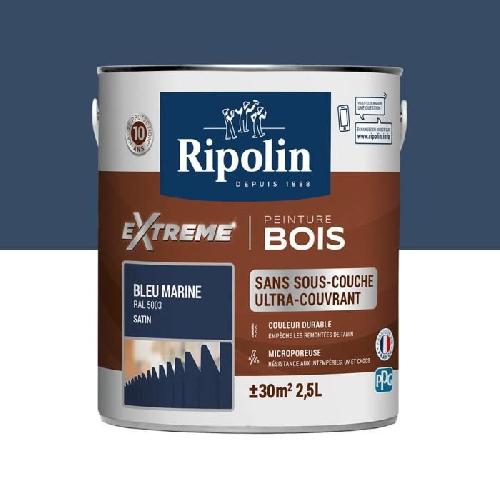 Peinture - Vernis - Traitement (lasure - Effets Decoratifs) RIPOLIN Peinture pour bois interieur et exterieur - Bleu marine Ral 5003 satin - 2.5 L