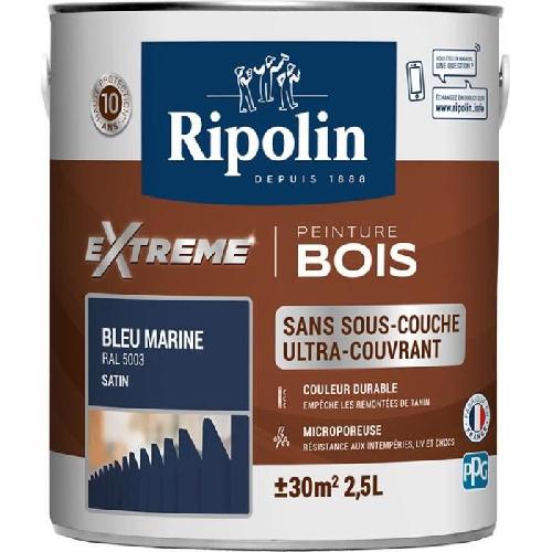 Peinture - Vernis - Traitement (lasure - Effets Decoratifs) RIPOLIN Peinture pour bois interieur et exterieur - Bleu marine Ral 5003 satin - 2.5 L