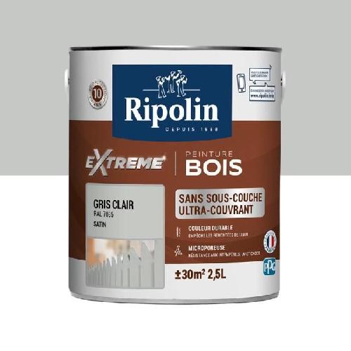 Peinture - Vernis - Traitement (lasure - Effets Decoratifs) RIPOLIN Peinture pour bois interieur et exterieur - Gris clair Ral 7035 satin - 2.5 L