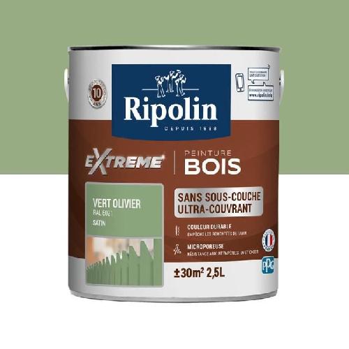 Peinture - Vernis - Traitement (lasure - Effets Decoratifs) RIPOLIN Peinture pour bois intérieur et extérieur - Vert olivier Ral 6021 satin - 2.5 L