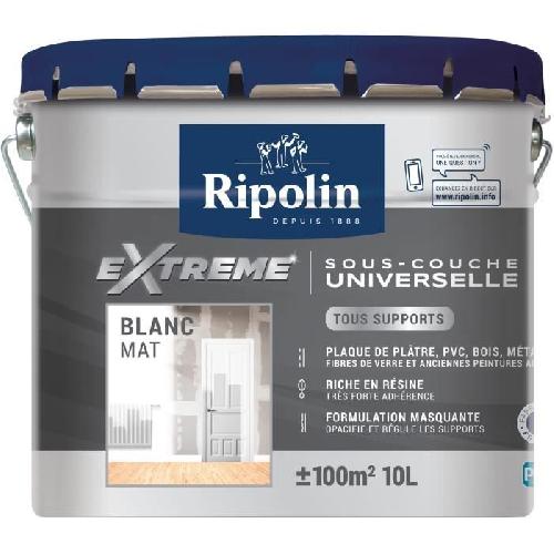 Peinture - Vernis - Traitement (lasure - Effets Decoratifs) RIPOLIN PROTECTION EXT SOUS-COUCHE UNIV BLANC Mat 10 L