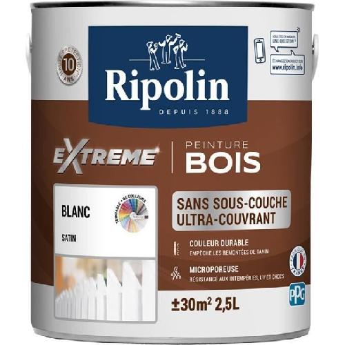 Peinture - Vernis - Traitement (lasure - Effets Decoratifs) RIPOLIN PROTECTION EXTREME BOIS BLANC Satin 2.5 L