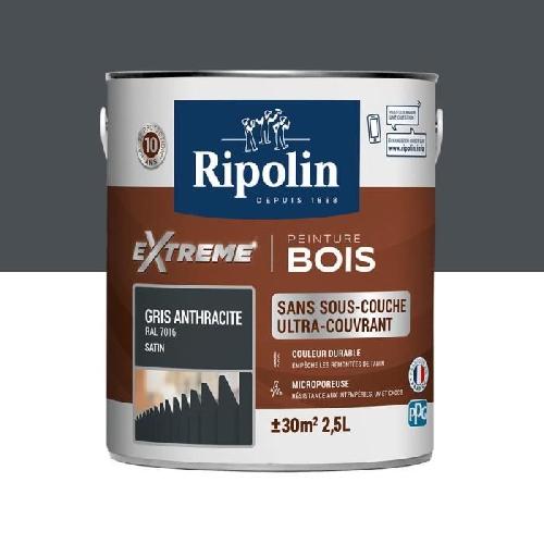 Peinture - Vernis - Traitement (lasure - Effets Decoratifs) RIPOLIN PROTECTION EXTREME BOIS GRIS ANTHRACITE RAL70 Satin 2.5 L