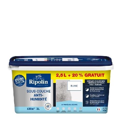 Peinture - Vernis - Traitement (lasure - Effets Decoratifs) RIPOLIN Sous-Couche Anti Humidite pour Preparer vos supports Humides avant la mise en peinture -