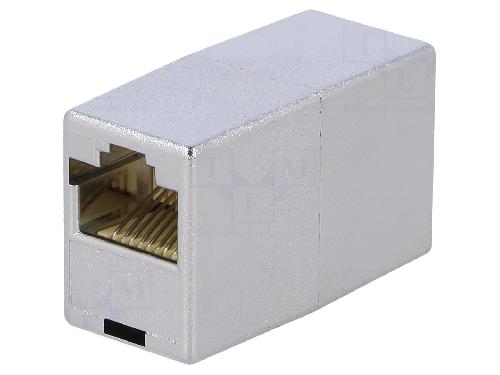 Cable - Connectique Pour Peripherique RJ45 femelle droit x2 Cat.5e - metallise