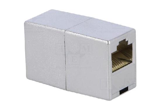 Cable - Connectique Pour Peripherique RJ45 femelle droit x2 Cat.5e - metallise