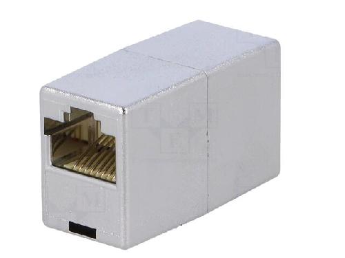 Cable - Connectique Pour Peripherique RJ45 femelle droit x2 Cat.5e - metallise