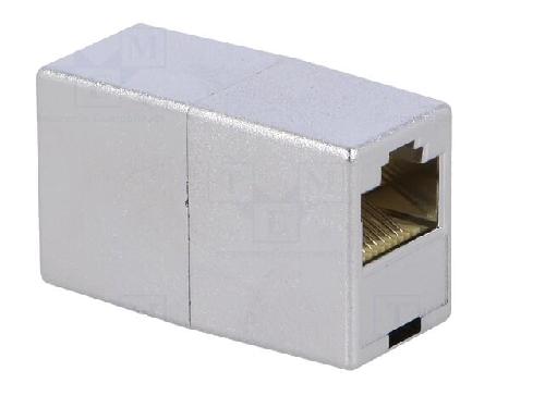Cable - Connectique Pour Peripherique RJ45 femelle droit x2 Cat.5e - metallise