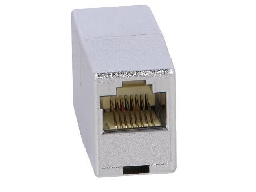 Cable - Connectique Pour Peripherique RJ45 femelle droit x2 Cat.5e - metallise