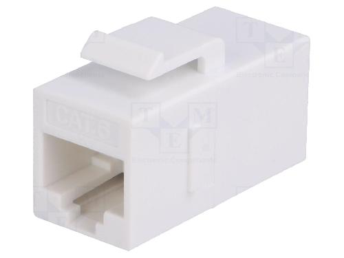 Cable - Connectique Pour Peripherique RJ45 femelle droit x2 Cat.6 Keystone - blanc