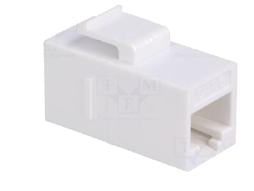 Cable - Connectique Pour Peripherique RJ45 femelle droit x2 Cat.6 Keystone - blanc