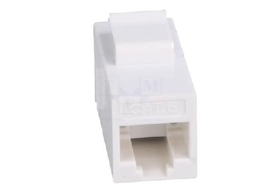 Cable - Connectique Pour Peripherique RJ45 femelle droit x2 Cat.6 Keystone - blanc