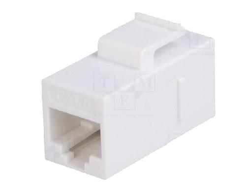 Cable - Connectique Pour Peripherique RJ45 femelle droit x2 Cat.6 Keystone - blanc