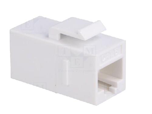 Cable - Connectique Pour Peripherique RJ45 femelle droit x2 Cat.6 Keystone - blanc