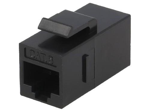 Cable - Connectique Pour Peripherique RJ45 femelle droit x2 Cat.6 Keystone - noir