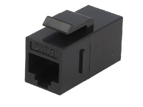 Cable - Connectique Pour Peripherique RJ45 femelle droit x2 Cat.6 Keystone - noir