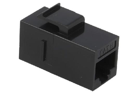 Cable - Connectique Pour Peripherique RJ45 femelle droit x2 Cat.6 Keystone - noir