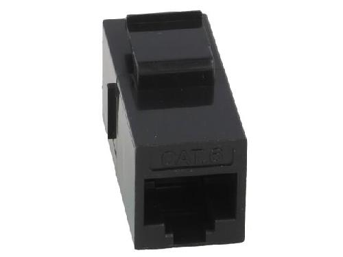 Cable - Connectique Pour Peripherique RJ45 femelle droit x2 Cat.6 Keystone - noir