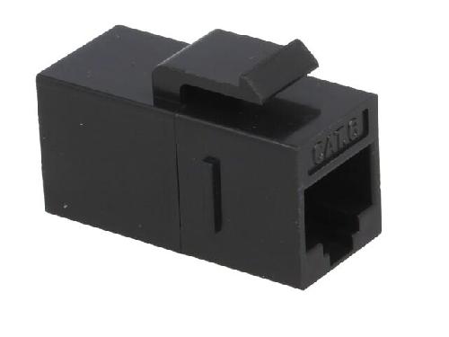 Cable - Connectique Pour Peripherique RJ45 femelle droit x2 Cat.6 Keystone - noir