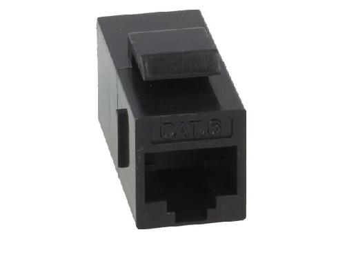 Cable - Connectique Pour Peripherique RJ45 femelle droit x2 Cat.6 Keystone - noir