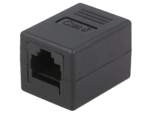 Cable - Connectique Pour Peripherique RJ45 femelle droit x2 Cat.6 - noir