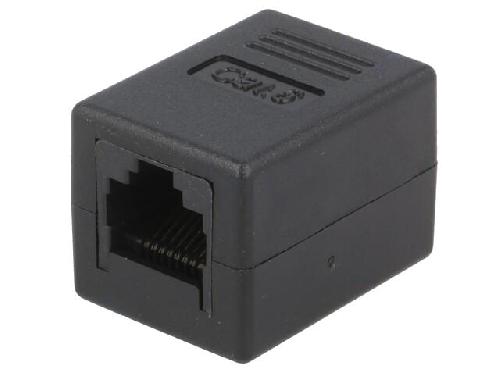 Cable - Connectique Pour Peripherique RJ45 femelle droit x2 Cat.6 - noir