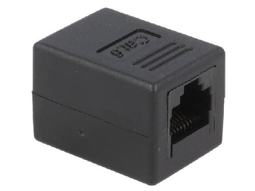 Cable - Connectique Pour Peripherique RJ45 femelle droit x2 Cat.6 - noir