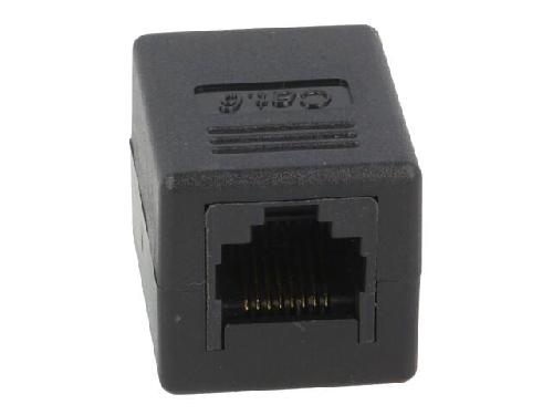 Cable - Connectique Pour Peripherique RJ45 femelle droit x2 Cat.6 - noir