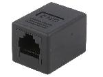 Cable - Connectique Pour Peripherique RJ45 femelle droit x2 Cat.6 - noir