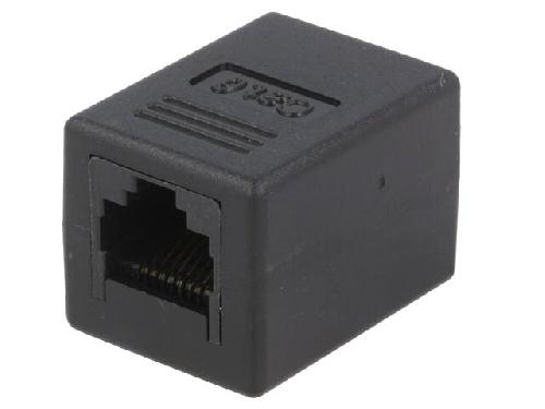 Cable - Connectique Pour Peripherique RJ45 femelle droit x2 Cat.6 - noir