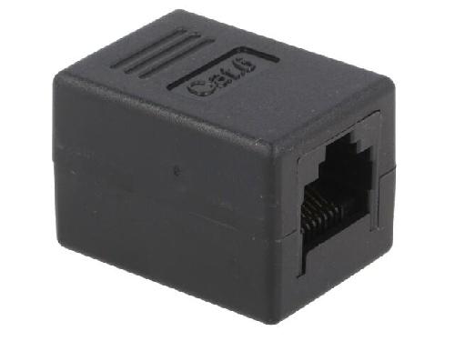 Cable - Connectique Pour Peripherique RJ45 femelle droit x2 Cat.6 - noir