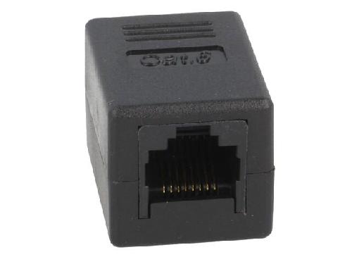 Cable - Connectique Pour Peripherique RJ45 femelle droit x2 Cat.6 - noir