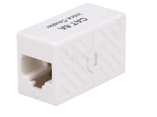 Cable - Connectique Pour Peripherique RJ45 femelle droit x2 Cat.6a - Blanc