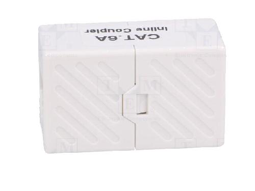 Cable - Connectique Pour Peripherique RJ45 femelle droit x2 Cat.6a - Blanc