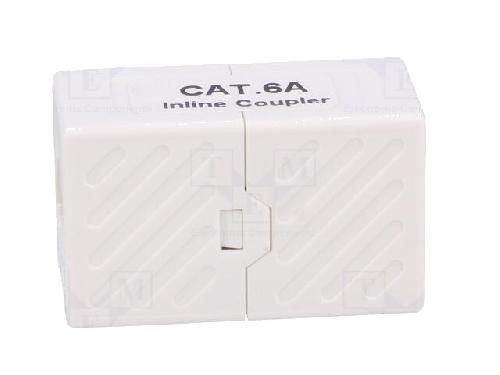 Cable - Connectique Pour Peripherique RJ45 femelle droit x2 Cat.6a - Blanc