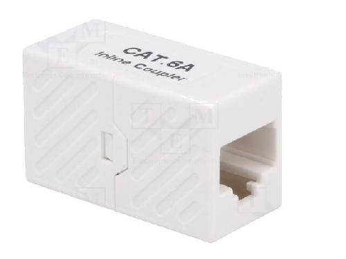 Cable - Connectique Pour Peripherique RJ45 femelle droit x2 Cat.6a - Blanc