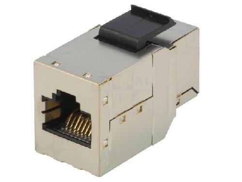 Cable - Connectique Pour Peripherique RJ45 femelle droit x2 Cat.6a Keystone