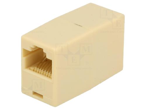 Cable - Connectique Pour Peripherique Rj45 femelle X2 Cat.5 - Beige