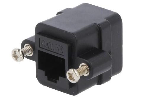 Cable - Connectique Pour Peripherique Rj45 femelle X2 Cat.5e - noir