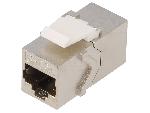 Cable - Connectique Pour Peripherique Rj45 femelle X2 Cat.6a Keystone PoE++ - metalise