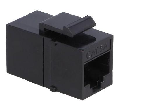 Cable - Connectique Pour Peripherique RJ45 femelle X2 Cat.6a - Noir