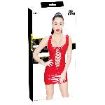 Robe en vinyle rouge 105 taille XL