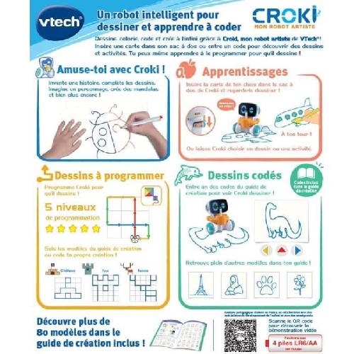 Jeu De Coloriage - Dessin - Pochoir Robot Artiste Croki - VTECH - Jouet electronique educatif - Dessin et codage