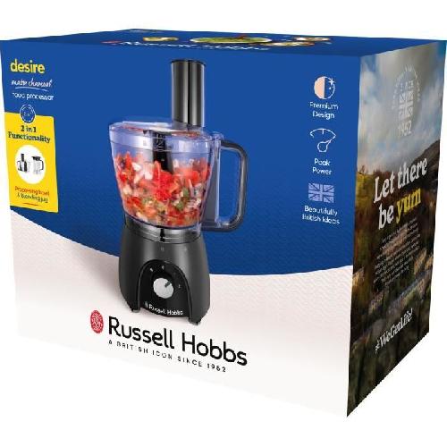 Robot Multifonctions Robot culinaire - RUSSEL HOBBS - Desire Matte Charcoal - 600 W - 2 vitesses + pulse - Noir