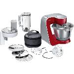 Robot de cuisine - BOSCH Kitchen machine MUM5 - Rouge foncé/silver - 1000W-7 vitesses+pulse - Bol mélangeur inox 3.9L