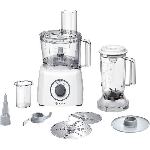 Robot multifonctions BOSCH MultiTalent3 - Blanc - 800 W -  2 vitesses et pulse - Bol mélangeur 2.3 L - Bol mixeur 1 L - 2 disques