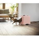 Maison De Toilette - Filtre A Charbon - Tapis Exterieur ROTHO Maison toilette pour chat - 51 x 39 x 40 cm - Bac a litiere - Rose