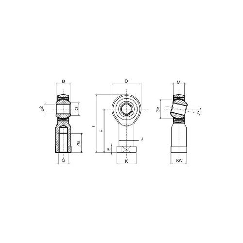 Raccords & Bouchons Rotule Renforce SE Femelle - Pas a Droite 6mm 1mm