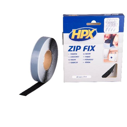 Ruban Adhesif Electricite Ruban Auto-Agrippant Zip Fix -Crochet- - Noir 20Mm X 5M Hpx