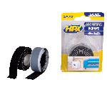 Ruban Adhesif Electricite Ruban Auto-Grippant Zip Fix -Sangle + Crochet- - Noir 2 X 20Mm X 1M Hpx